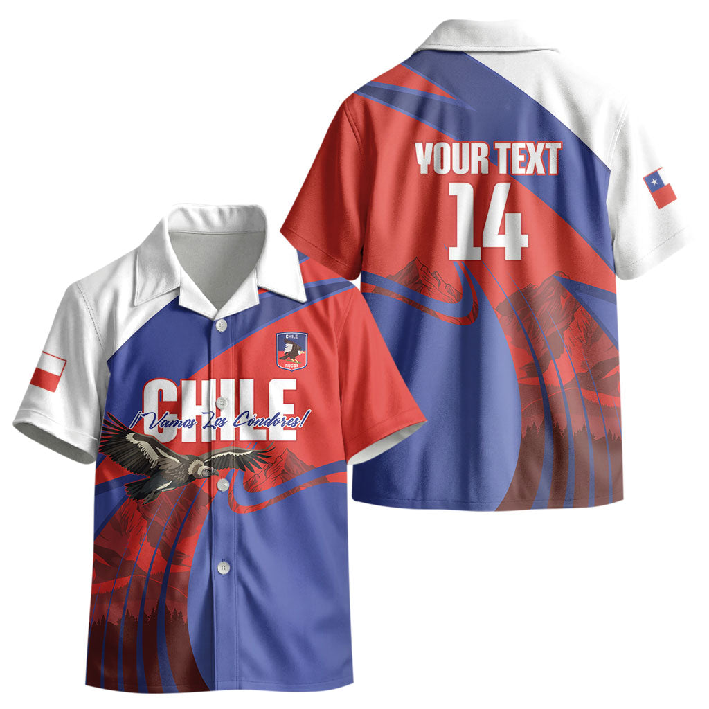Custom Chile Rugby 2026 Kid Hawaiian Shirt Vamos Los Condores Red Version