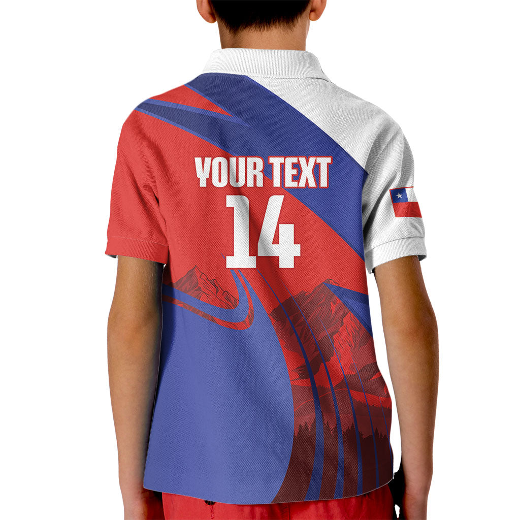 Custom Chile Rugby 2026 Kid Polo Shirt Vamos Los Condores Red Version