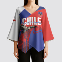 Custom Chile Rugby 2026 Kimono Sleeve Blouse Vamos Los Condores Red Version