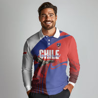 Custom Chile Rugby 2026 Long Sleeve Polo Shirt Vamos Los Condores Red Version
