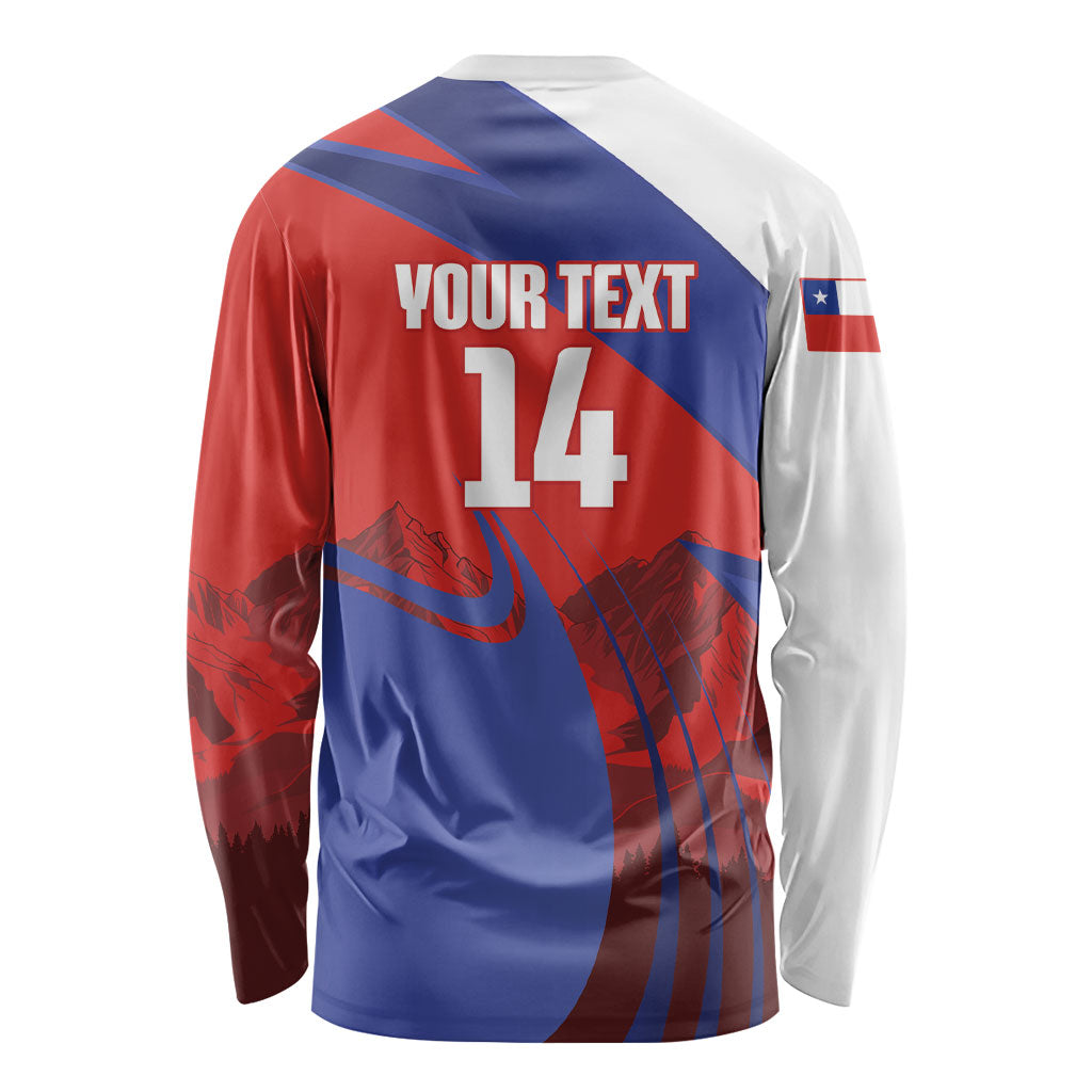 Custom Chile Rugby 2026 Long Sleeve Shirt Vamos Los Condores Red Version