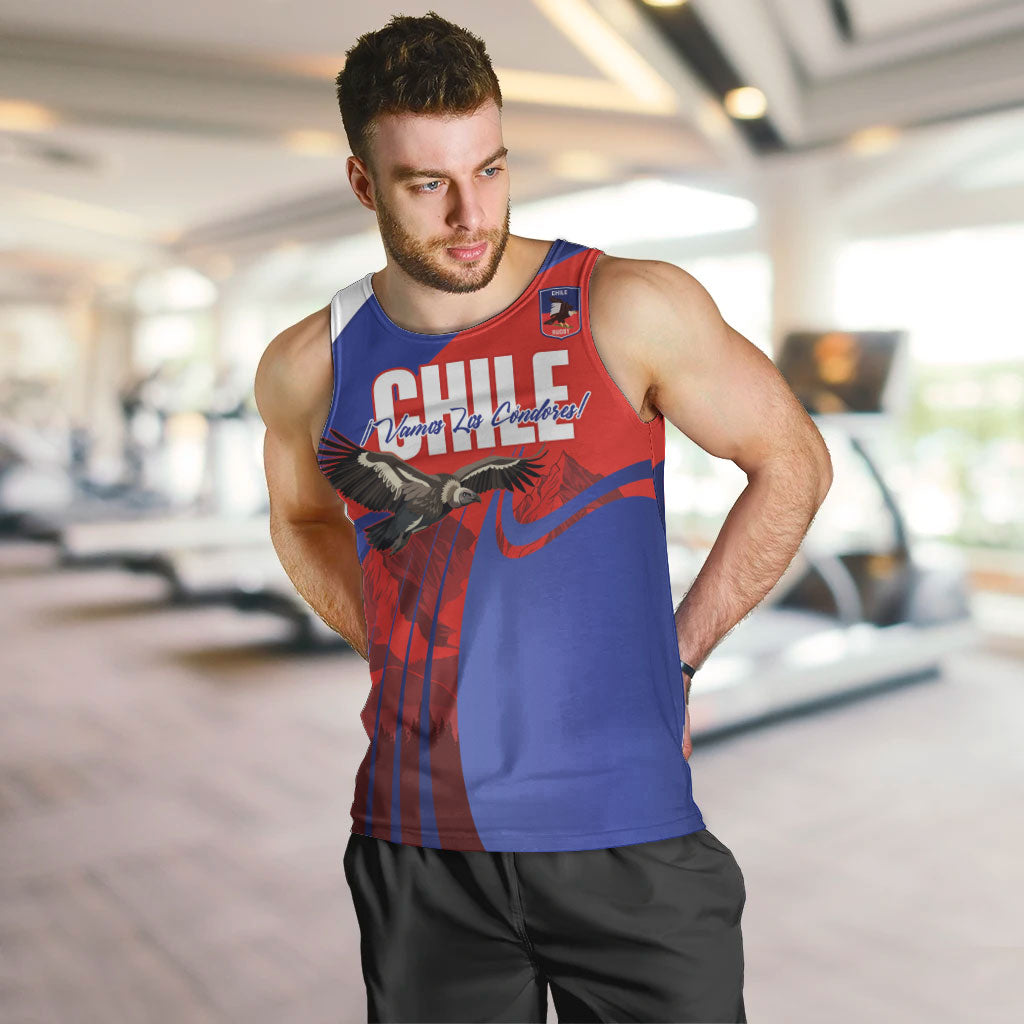 Custom Chile Rugby 2026 Men Tank Top Vamos Los Condores Red Version
