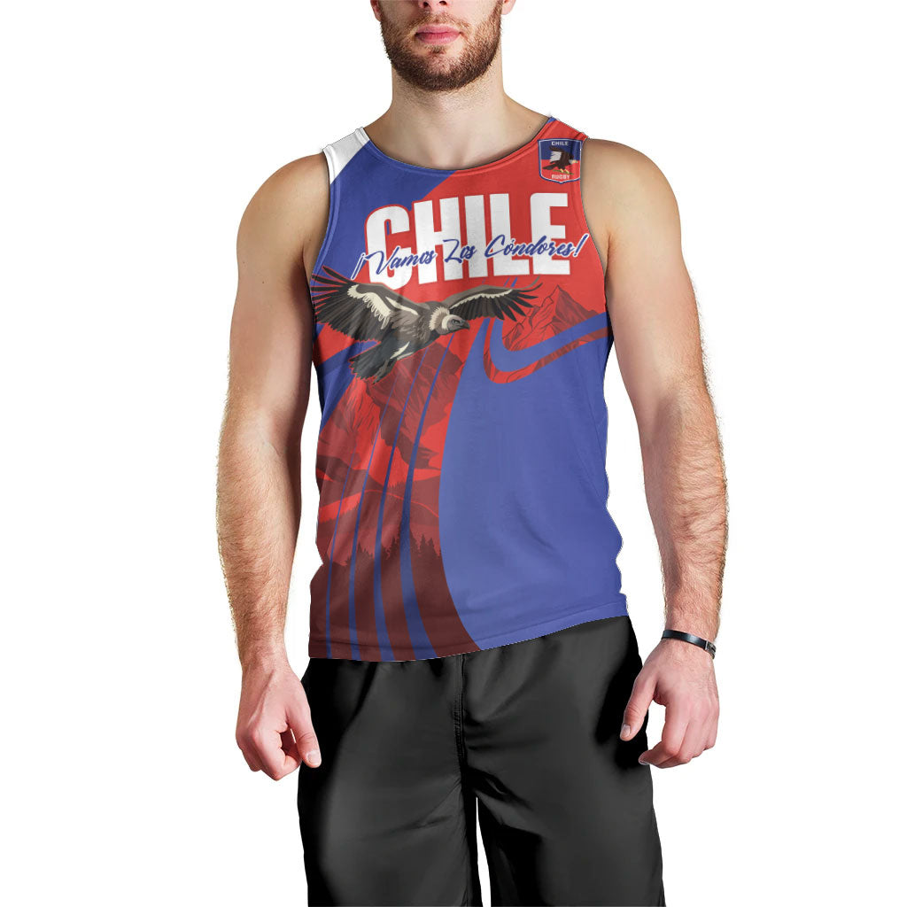 Custom Chile Rugby 2026 Men Tank Top Vamos Los Condores Red Version