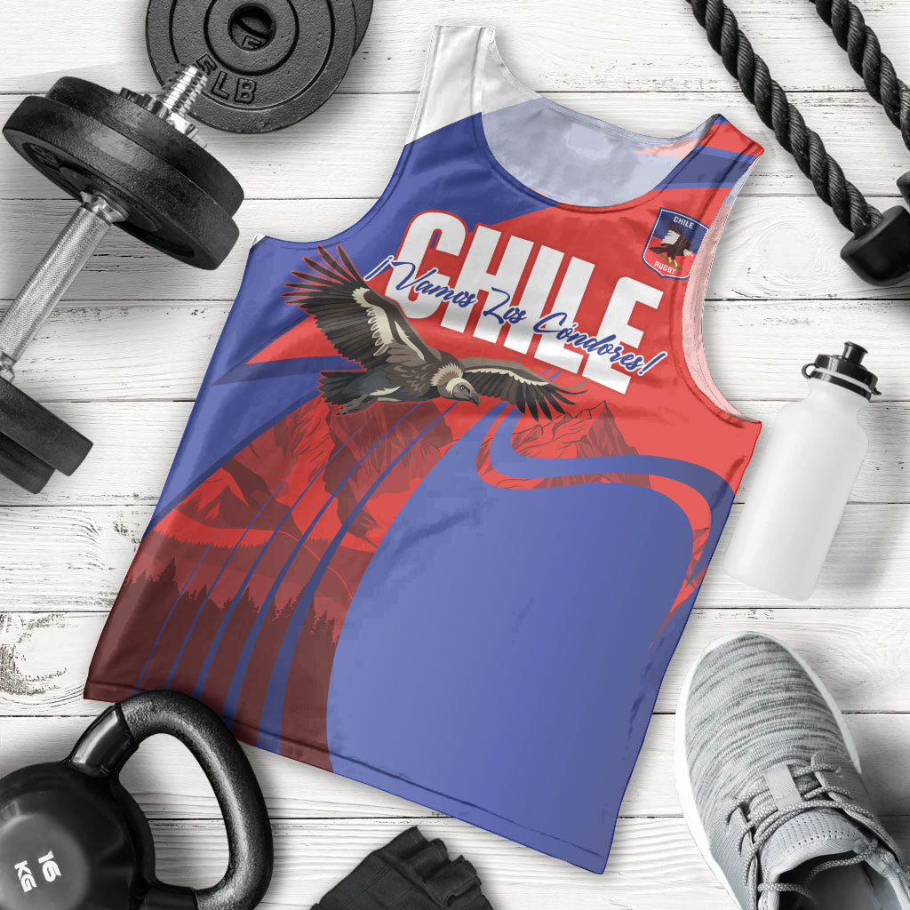 Custom Chile Rugby 2026 Men Tank Top Vamos Los Condores Red Version