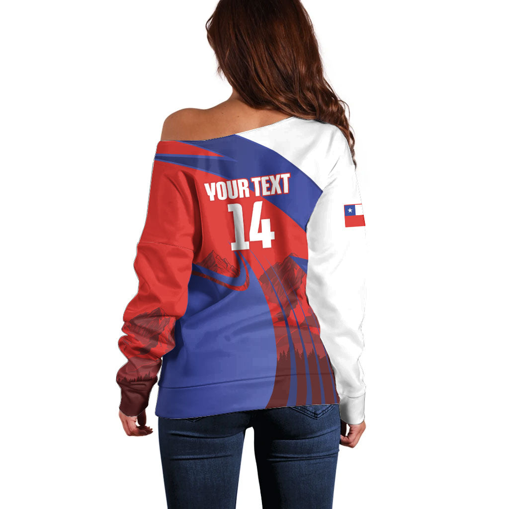 Custom Chile Rugby 2026 Off Shoulder Sweater Vamos Los Condores Red Version