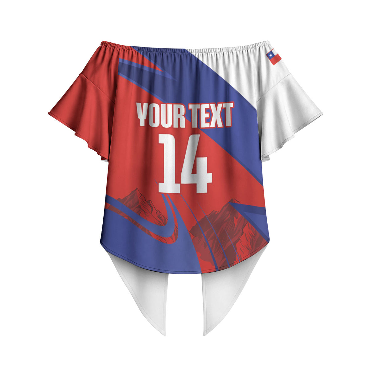 Custom Chile Rugby 2026 Off Shoulder Wrap Waist Top Vamos Los Condores Red Version