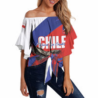 Custom Chile Rugby 2026 Off Shoulder Wrap Waist Top Vamos Los Condores Red Version