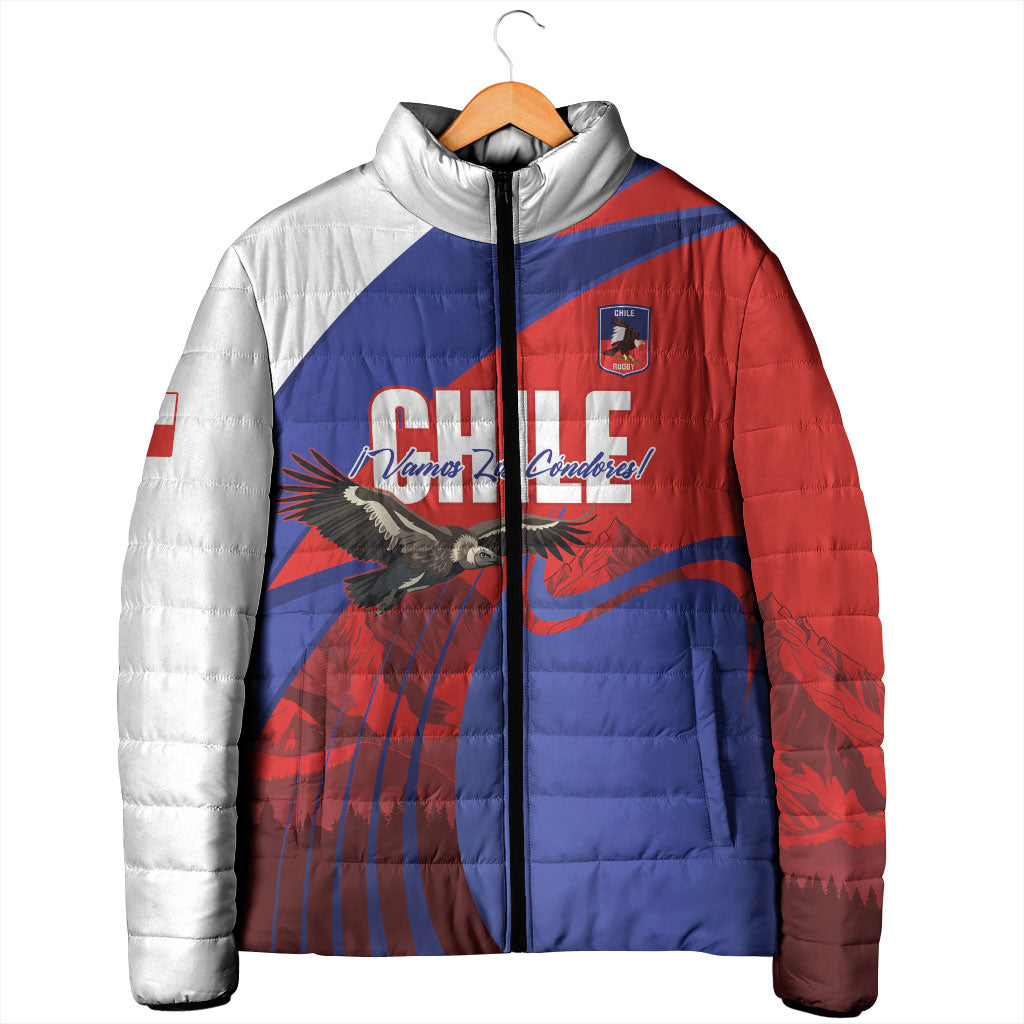 Custom Chile Rugby 2026 Padded Jacket Vamos Los Condores Red Version
