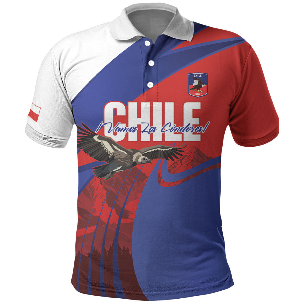 Custom Chile Rugby 2026 Polo Shirt Vamos Los Condores Red Version