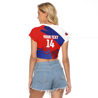 Custom Chile Rugby 2026 Raglan Cropped T Shirt Vamos Los Condores Red Version
