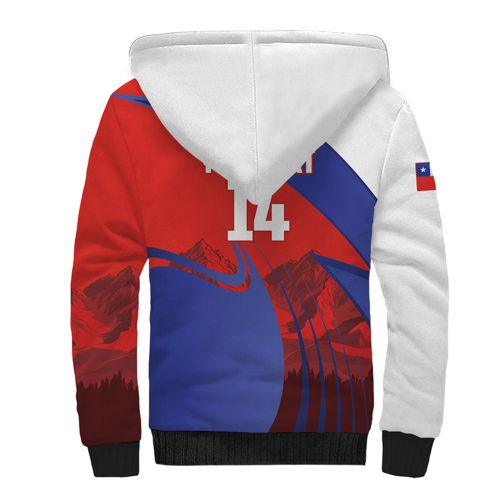 Custom Chile Rugby 2026 Sherpa Hoodie Vamos Los Condores Red Version