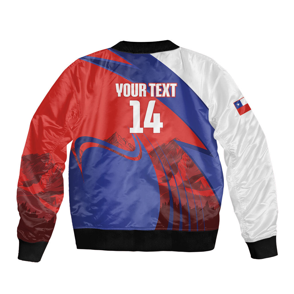 Custom Chile Rugby 2026 Sleeve Zip Bomber Jacket Vamos Los Condores Red Version