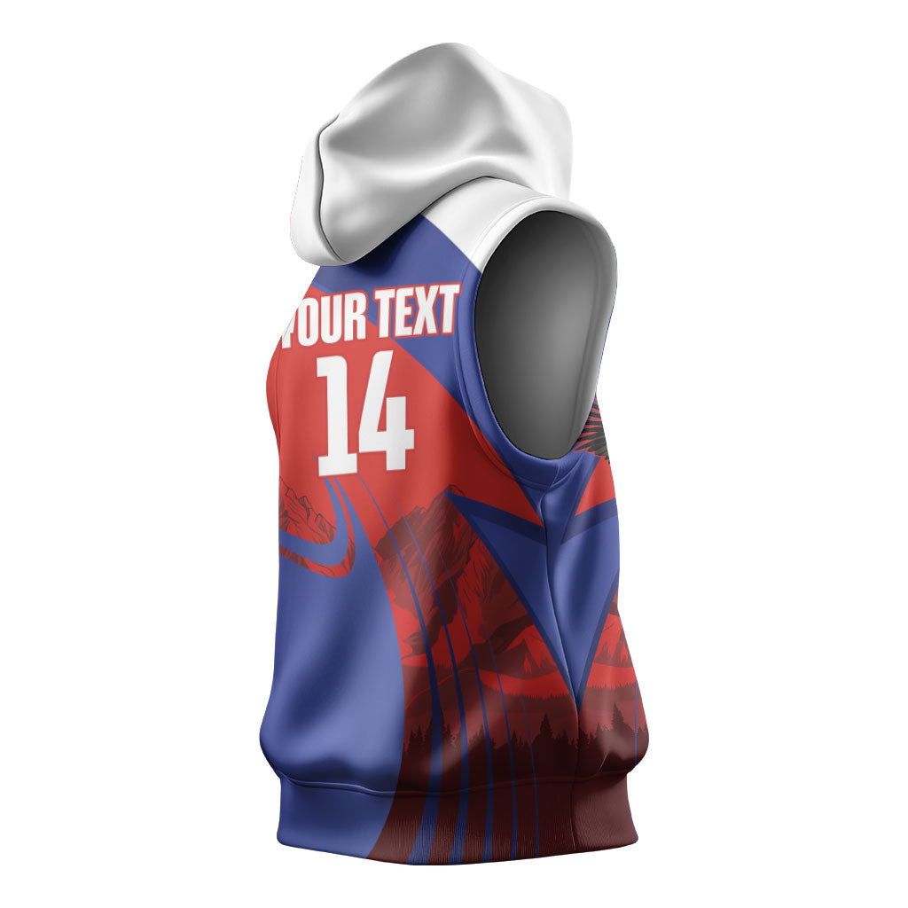 Custom Chile Rugby 2026 Sleeveless Hoodie Vamos Los Condores Red Version