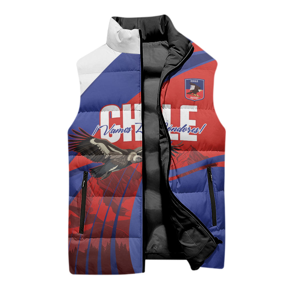 Custom Chile Rugby 2026 Sleeveless Puffer Jacket Vamos Los Condores Red Version