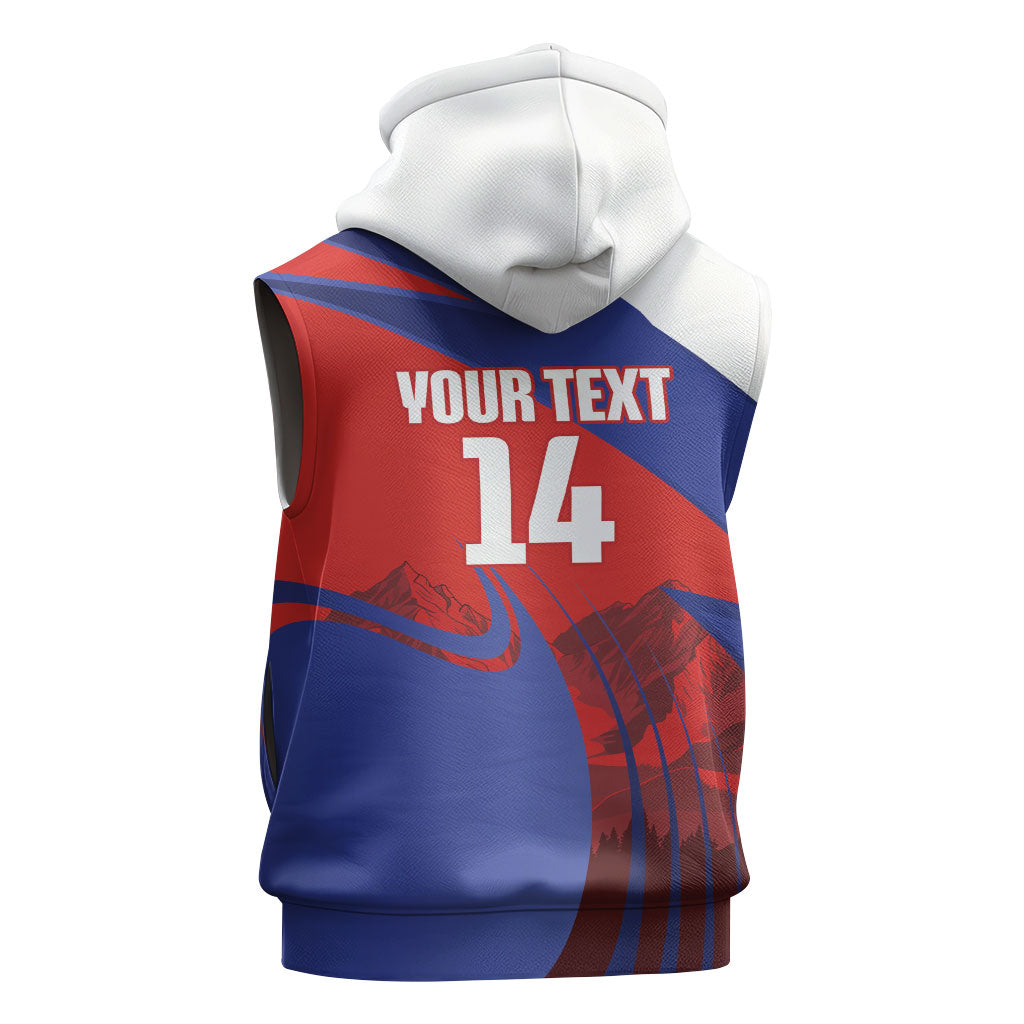 Custom Chile Rugby 2026 Sleeveless Zip Hoodie Vamos Los Condores Red Version