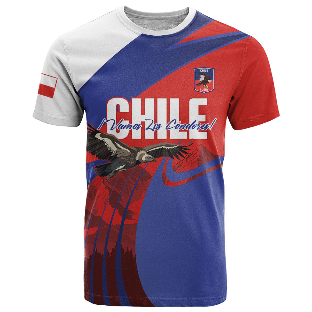 Custom Chile Rugby 2026 T Shirt Vamos Los Condores Red Version