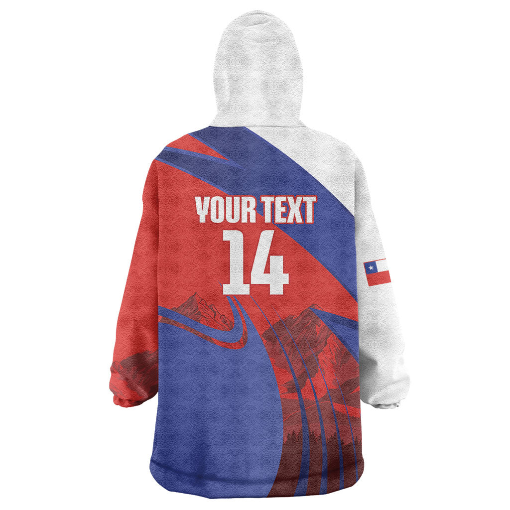 Custom Chile Rugby 2026 Wearable Blanket Hoodie Vamos Los Condores Red Version
