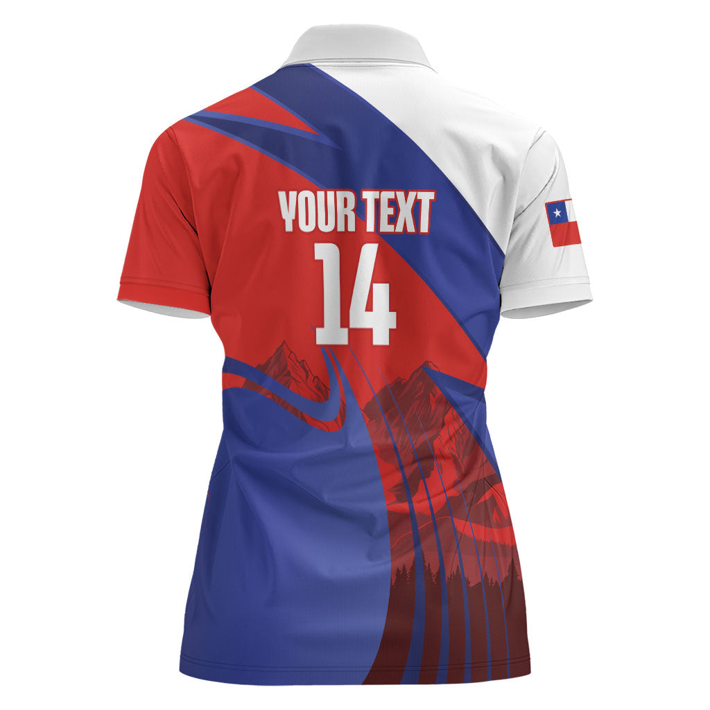 Custom Chile Rugby 2026 Women Polo Shirt Vamos Los Condores Red Version