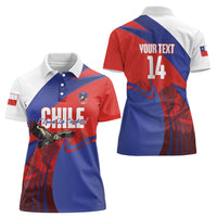Custom Chile Rugby 2026 Women Polo Shirt Vamos Los Condores Red Version