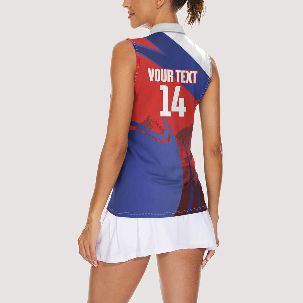 Custom Chile Rugby 2026 Women Sleeveless Polo Shirt Vamos Los Condores Red Version