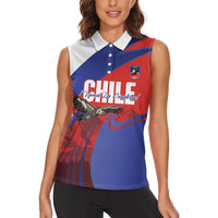 Custom Chile Rugby 2026 Women Sleeveless Polo Shirt Vamos Los Condores Red Version