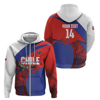 Custom Chile Rugby 2026 Zip Hoodie Vamos Los Condores Red Version