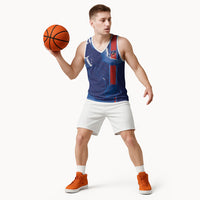 Custom Chile Rugby 2026 Basketball Jersey Vamos Los Condores Grunge Blue Version