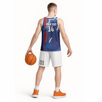 Custom Chile Rugby 2026 Basketball Jersey Vamos Los Condores Grunge Blue Version