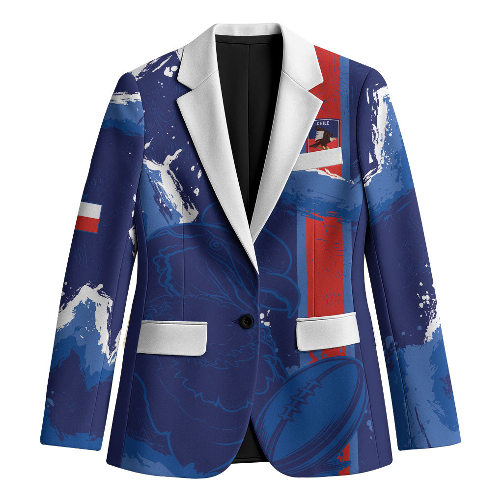 Custom Chile Rugby 2026 Blazer Vamos Los Condores Grunge Blue Version