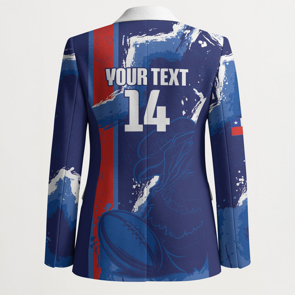Custom Chile Rugby 2026 Blazer Vamos Los Condores Grunge Blue Version