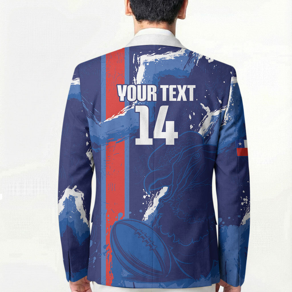 Custom Chile Rugby 2026 Blazer Vamos Los Condores Grunge Blue Version