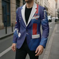Custom Chile Rugby 2026 Blazer Vamos Los Condores Grunge Blue Version