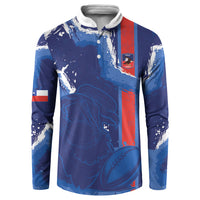 Custom Chile Rugby 2026 Button Sweatshirt Vamos Los Condores Grunge Blue Version
