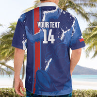Custom Chile Rugby 2026 Hawaiian Shirt Vamos Los Condores Grunge Blue Version