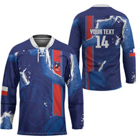 Custom Chile Rugby 2026 Hockey Jersey Vamos Los Condores Grunge Blue Version