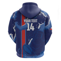 Custom Chile Rugby 2026 Hoodie Vamos Los Condores Grunge Blue Version