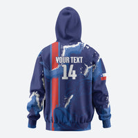 Custom Chile Rugby 2026 Hoodie Vamos Los Condores Grunge Blue Version
