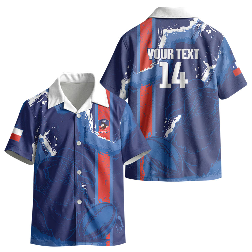 Custom Chile Rugby 2026 Kid Hawaiian Shirt Vamos Los Condores Grunge Blue Version