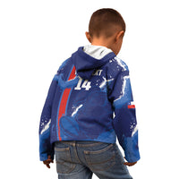 Custom Chile Rugby 2026 Kid Hoodie Vamos Los Condores Grunge Blue Version