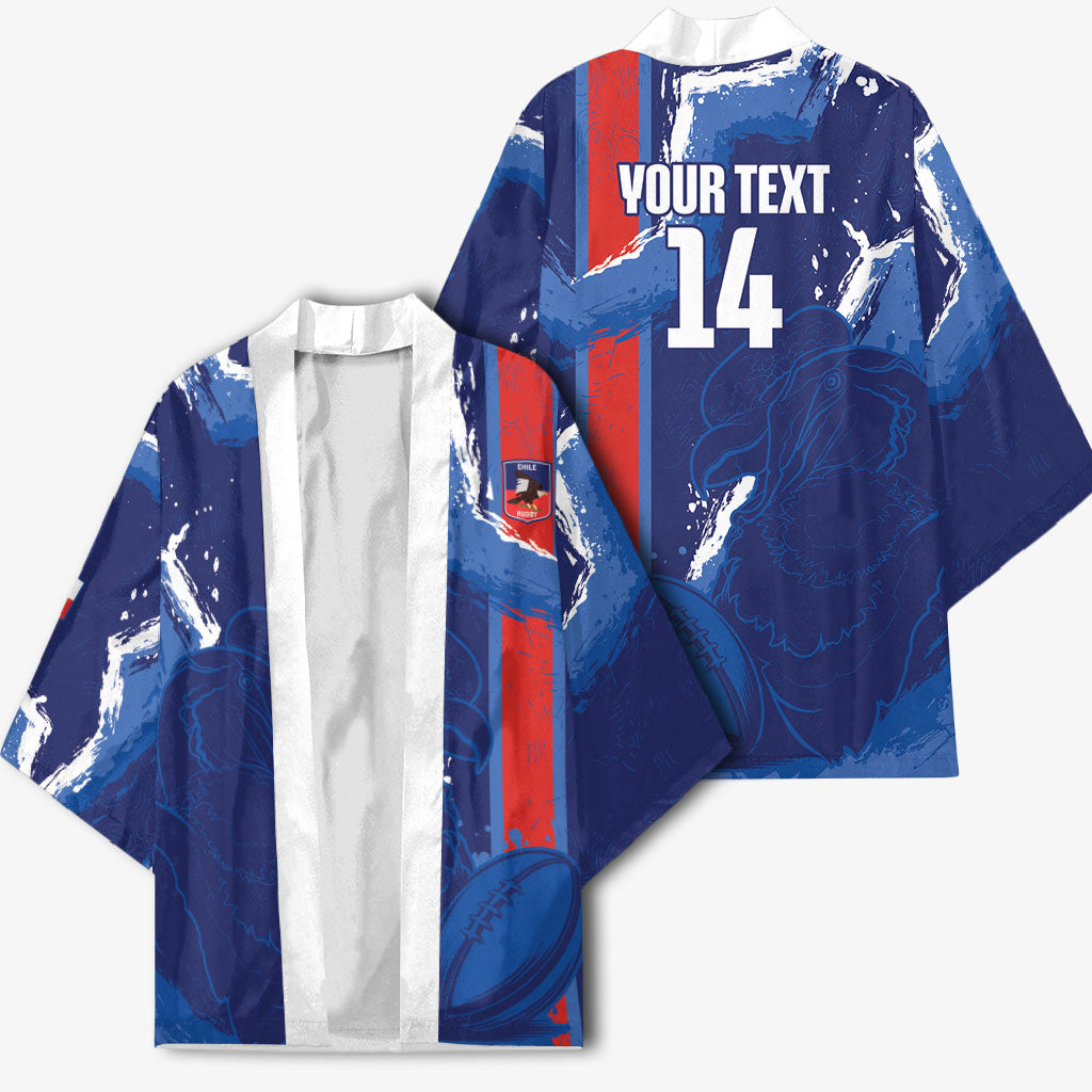 Custom Chile Rugby 2026 Kimono Vamos Los Condores Grunge Blue Version