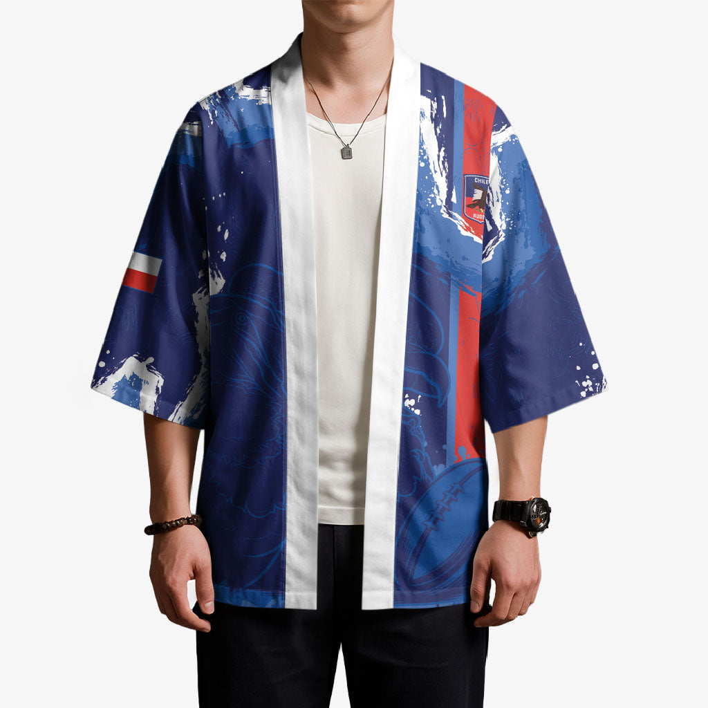 Custom Chile Rugby 2026 Kimono Vamos Los Condores Grunge Blue Version