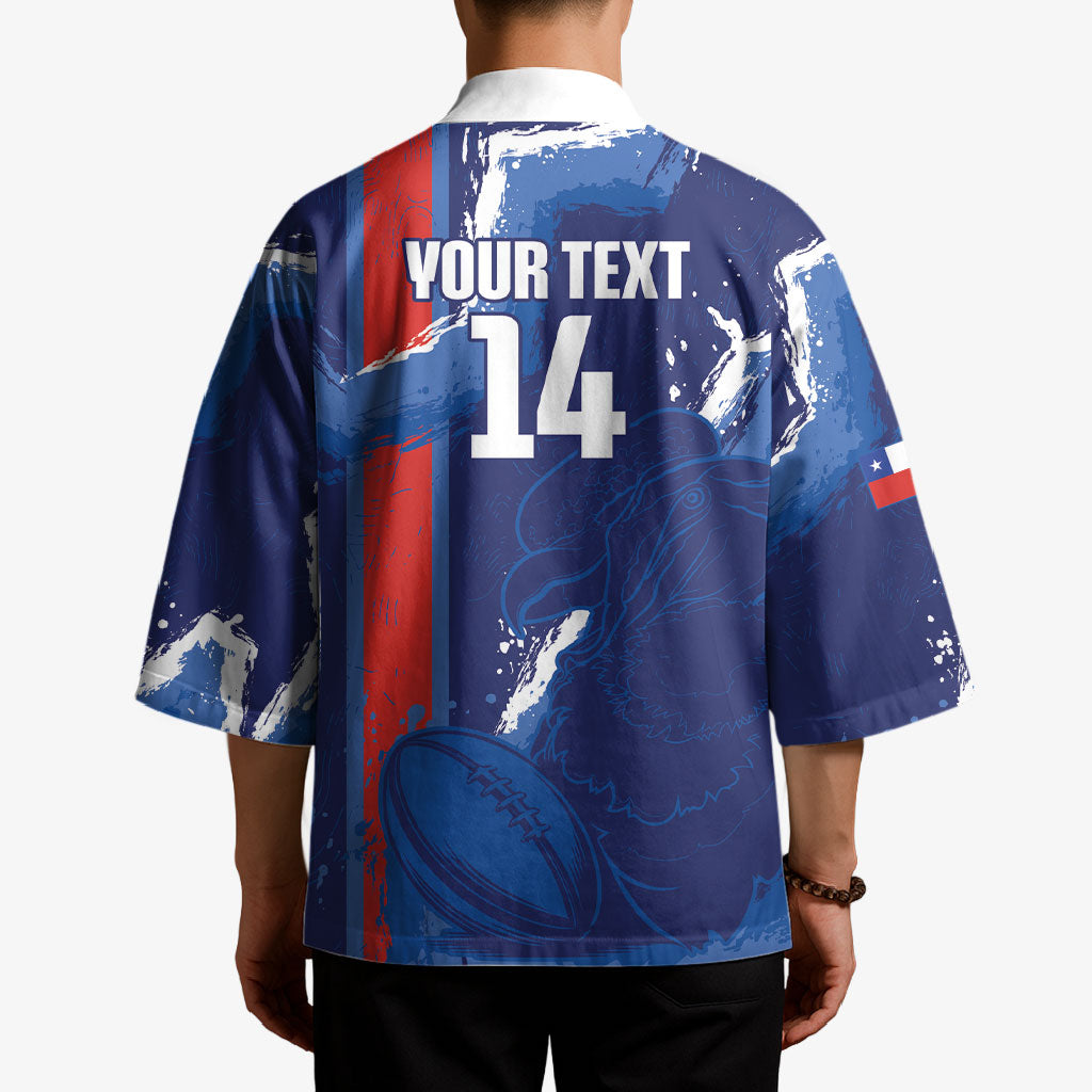 Custom Chile Rugby 2026 Kimono Vamos Los Condores Grunge Blue Version