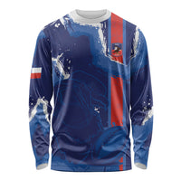Custom Chile Rugby 2026 Long Sleeve Shirt Vamos Los Condores Grunge Blue Version