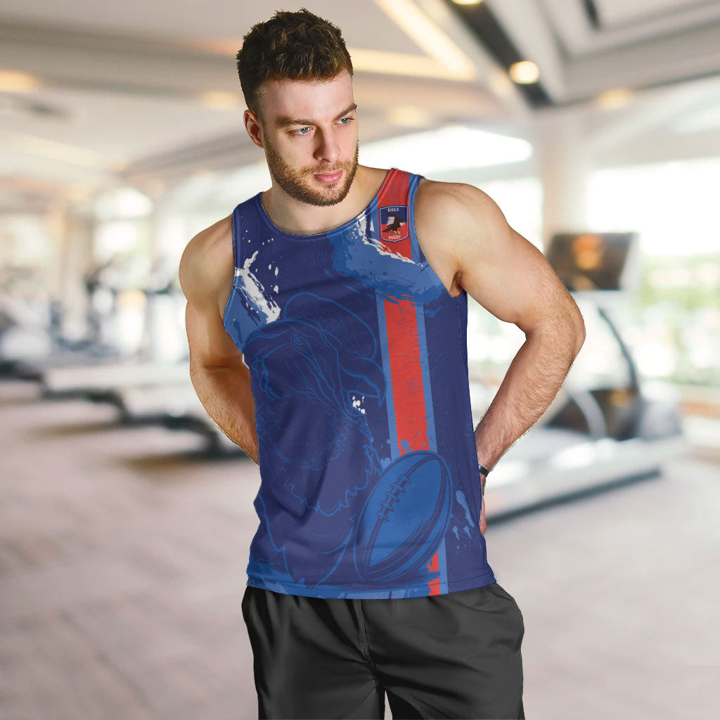 Custom Chile Rugby 2026 Men Tank Top Vamos Los Condores Grunge Blue Version