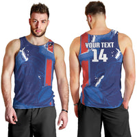 Custom Chile Rugby 2026 Men Tank Top Vamos Los Condores Grunge Blue Version