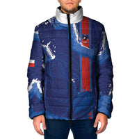 Custom Chile Rugby 2026 Padded Jacket Vamos Los Condores Grunge Blue Version