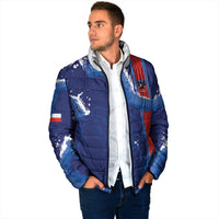 Custom Chile Rugby 2026 Padded Jacket Vamos Los Condores Grunge Blue Version