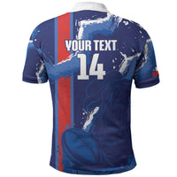 Custom Chile Rugby 2026 Polo Shirt Vamos Los Condores Grunge Blue Version