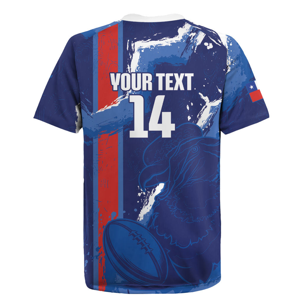 Custom Chile Rugby 2026 Rugby Jersey Vamos Los Condores Grunge Blue Version