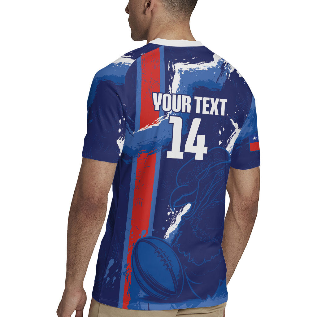 Custom Chile Rugby 2026 Rugby Jersey Vamos Los Condores Grunge Blue Version